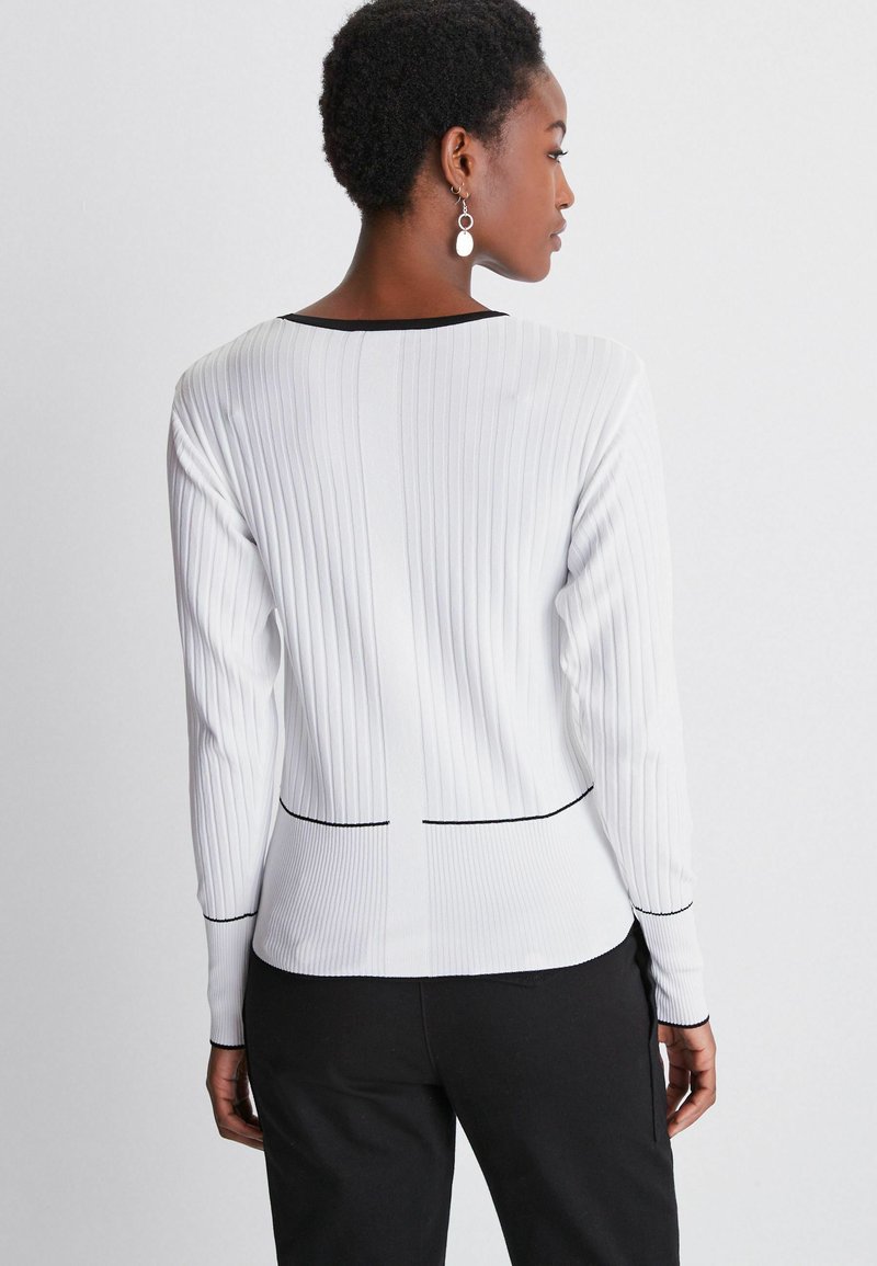 Damen Strickjacken | Next RIB TIPPED Strickpullover white/weiß - FN89859 Damen Strickjacken | Next RIB TIPPED Strickpullover white/weiß - FN89859