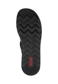 Semelle extérieure en caoutchouc noir avec un motif en zigzag ; logo "rieker" rouge ; texturé pour l'adhérence ; bout arrondi ; construction robuste.