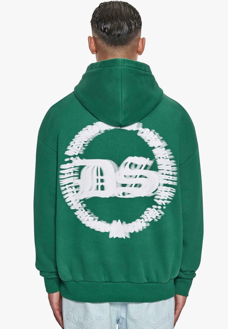 Dropsize HEAVY BLURRED LOGO - Felpa con cappuccio - washedgreen