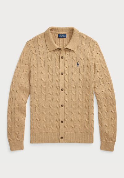 Polo Ralph Lauren CABLE-KNIT CARDIGAN - Jopica - camel melange
