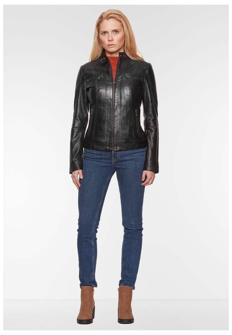 Damen Leichte Jacken | 7eleven Lederjacke schwarz - JJ50860 Damen Leichte Jacken | 7eleven Lederjacke schwarz - JJ50860