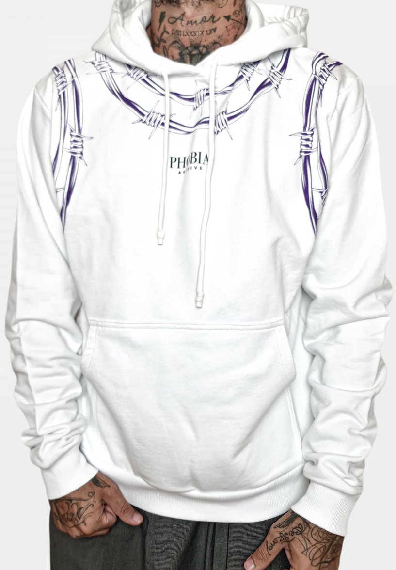 PHOBIA ARCHIVE Filo Spinato - Felpa - bianco - viola/bianco - Zalando.it