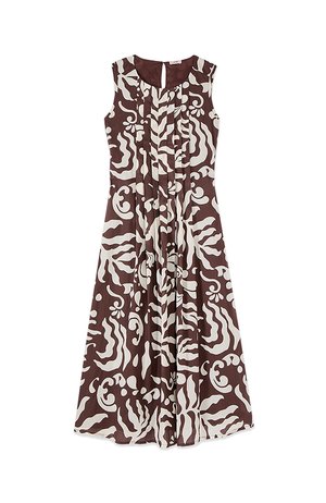 Oltre, VESTITO FLARE FANTASIA - Vestido informal - marrone