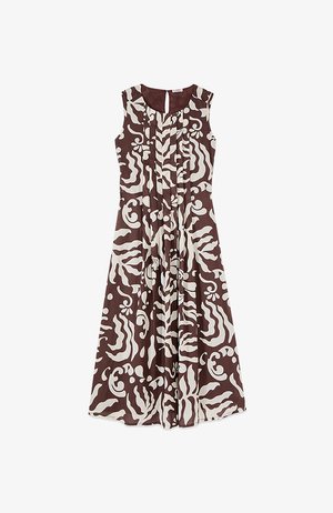 Oltre, VESTITO FLARE FANTASIA - Vestido informal - marrone