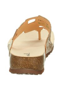 Braune Ledersandale mit einer Korkfußbett, ausgestattet mit einem Rückschnitt und offenem Zehendesign. Strukturiertes Sole mit gemusterter Traktion.