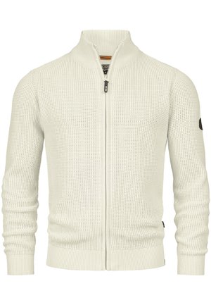INDICODE JEANS, INDICODE JEANS STRICKJACKE INLAYTON, biały