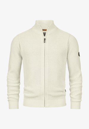 INDICODE JEANS, INDICODE JEANS STRICKJACKE INLAYTON, biały