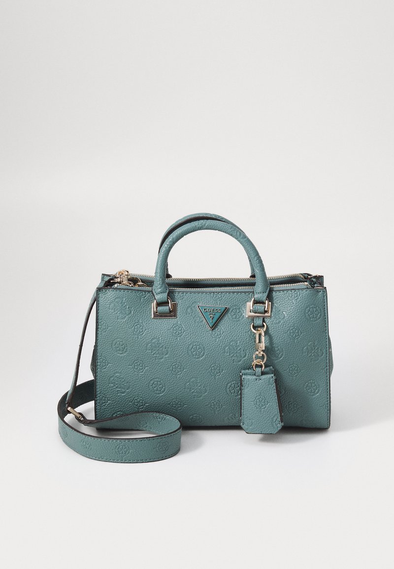 Guess CRESIDIA STATUS SATCHEL - Bolso de mano - teal