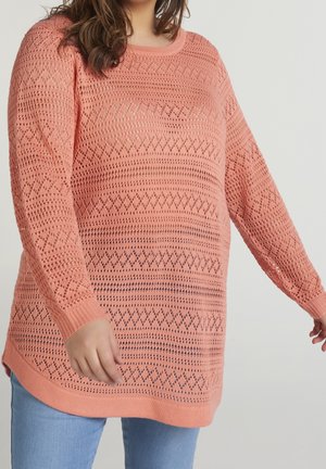 Strickpullover - coral