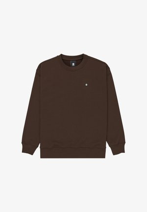 Brun sweatshirt lavet af bomuld, med rund hals, lange ærmer og et lille logo på brystet. Enkel design med ribbede manchetter.