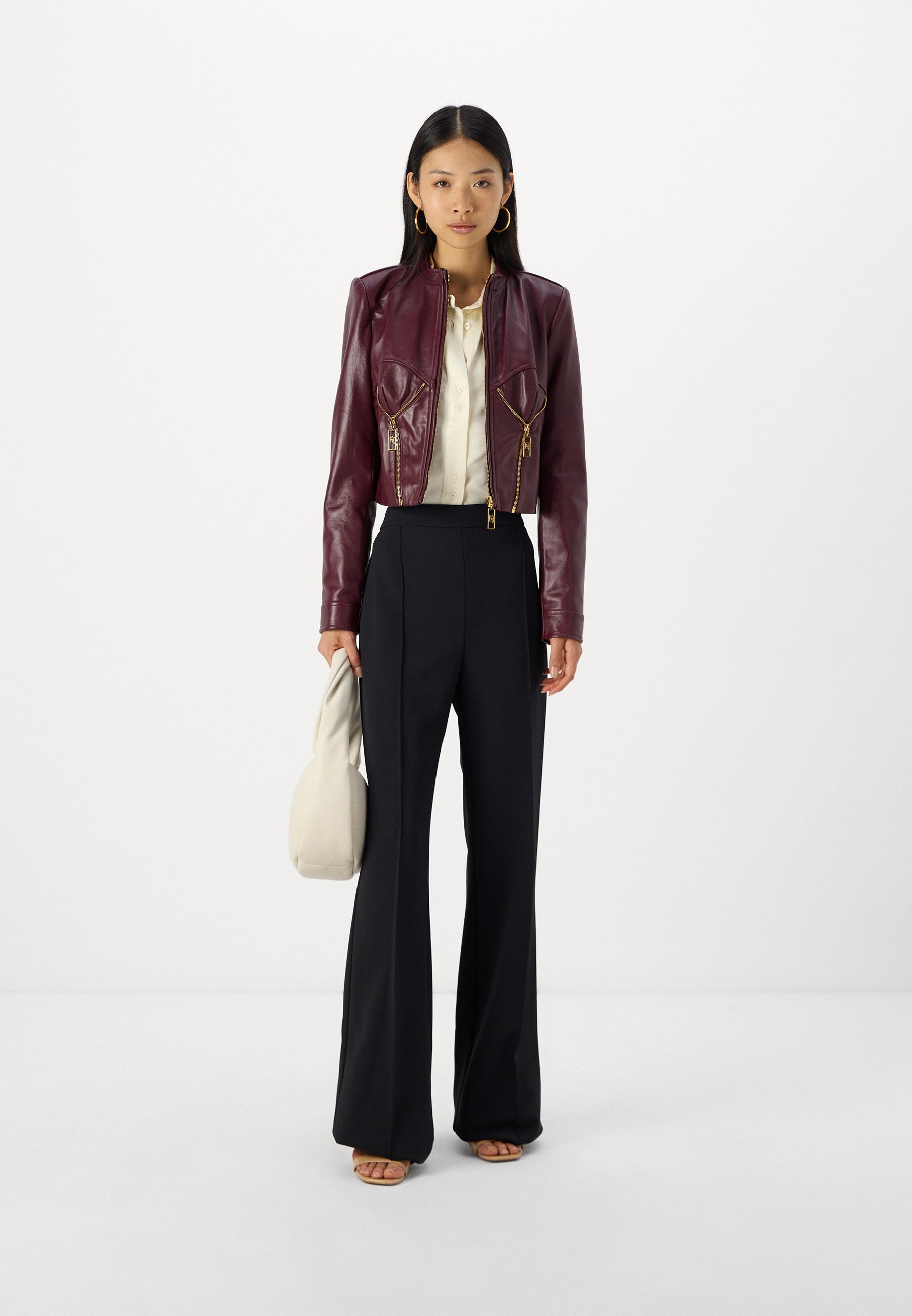 Elisabetta Franchi JACKET - Leather jacket - rouge noir