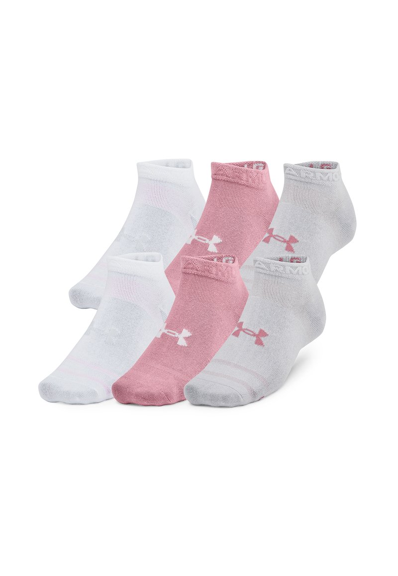 Set von sechs Knöchelsocken in Weiß, Pink und Grau. Aus strukturierter Baumwolle mit verstärkten Bündchen und dem Under Armour-Logo auf jeder Socke.