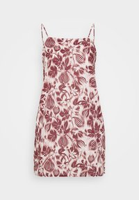 MINI SQUARE NIGHTIE - Chemise de nuit / Nuisette - cream/burgundy