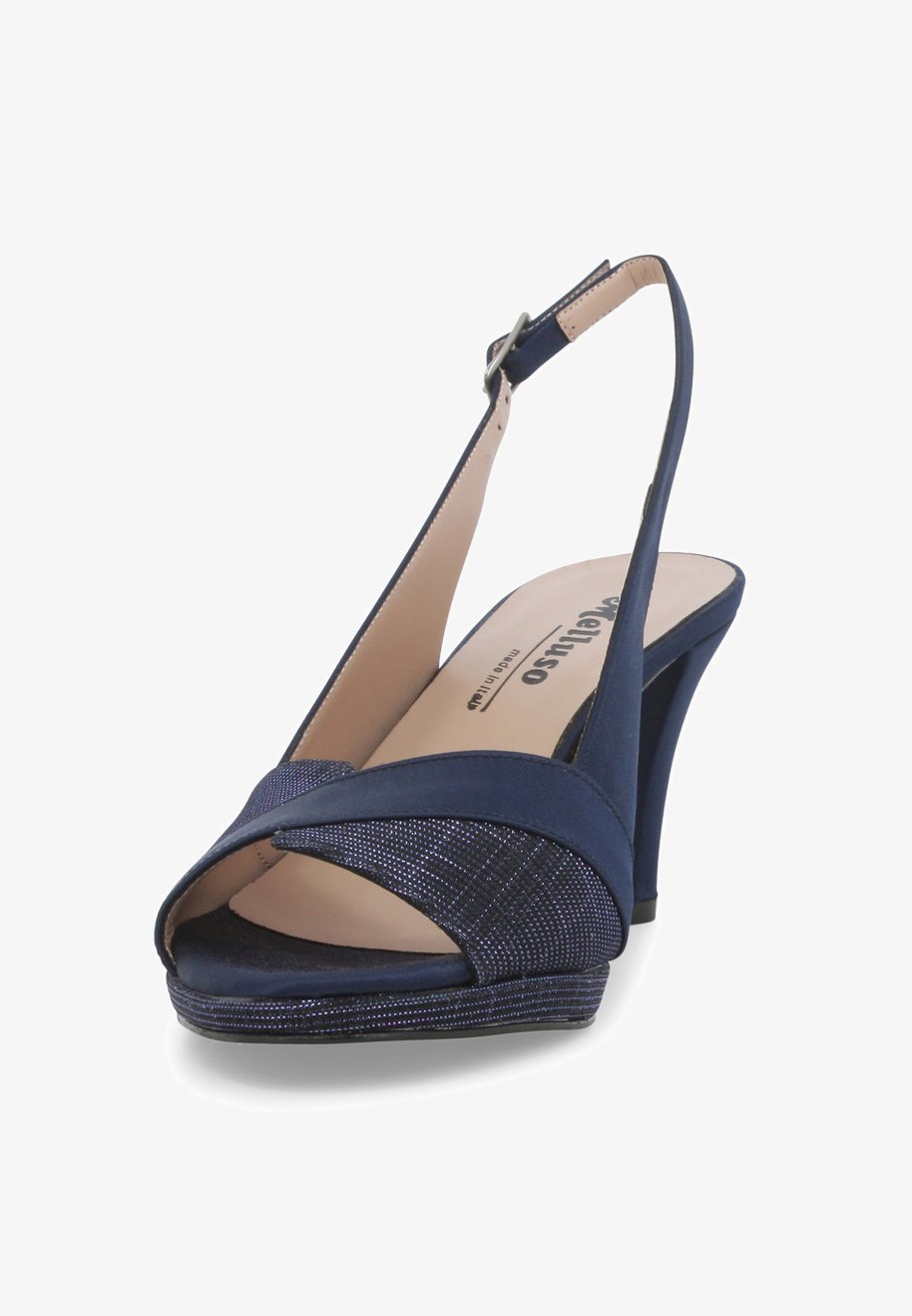 Melluso Decollete Elegante In Tessuto Brillante Con Punta Sfilata