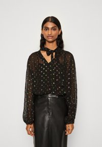 Never Fully Dressed Petite - SPARKLE BOW FLORA BLOUSE - Overhemdblouse - black Miniatuurafbeelding 1