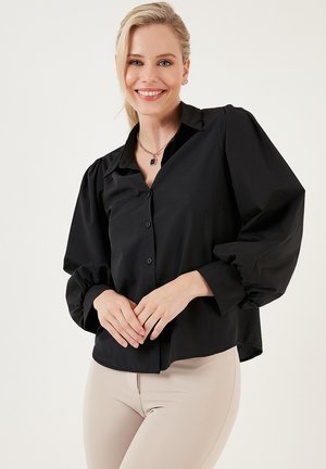 REGULAR FIT - Button-down blouse - black