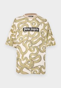 SNAKE ALLOVER LOOSE TEE - Μπλουζάκι με στάμπα - ivory/green