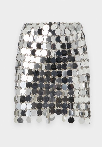Rabanne Mini krilo - silver coloured