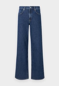 WITH SLIT  - Wide Leg - washed dark blue