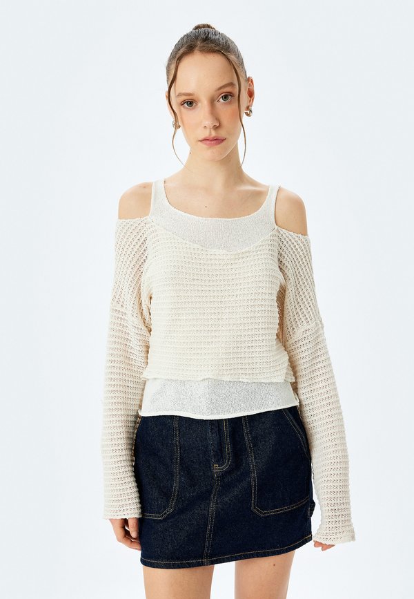 TEXTURED - Strickpullover - beige