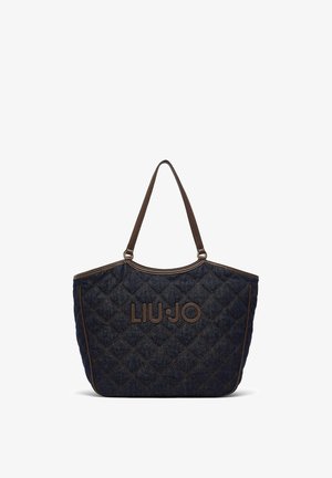 LIU JO, LIU JO GROSSE TOTE BAG AUS MATELASSÉ-DENIM - Cabas - dark blue