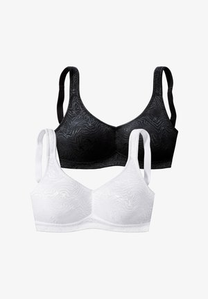 2 PACK - Liemenėlė su besiūliais kaušeliais - schwarz weiß