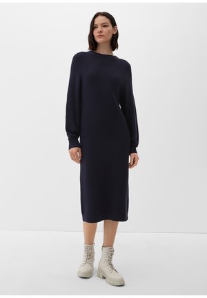 MIT GERIPPTEM SAUM - Jumper dress - navy