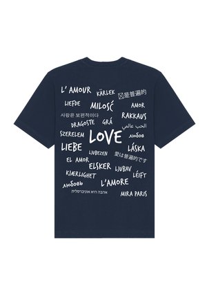 UNIVERSAL LOVE BACK HEAVYWEIGHT - T-shirt imprimé - dark blue