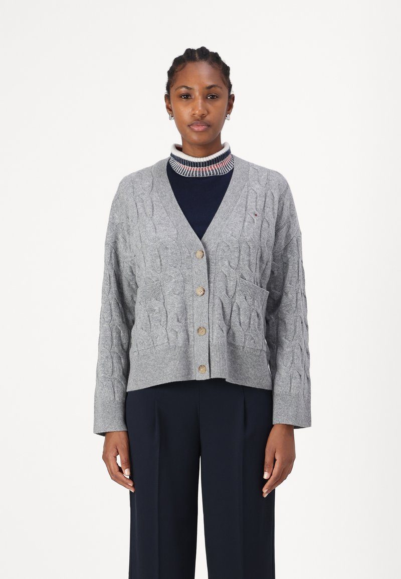 Tommy Hilfiger SOFT CABLE CARDI - Kardigán - medium heather grey