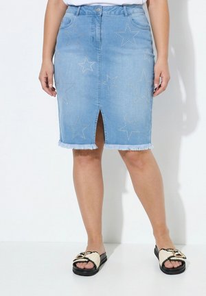 Angel of Style DENIM SKIRT, PENCIL SILHOUETTE, RHINESTONES, 5 POCKETS - Pencil skirt - blue stone