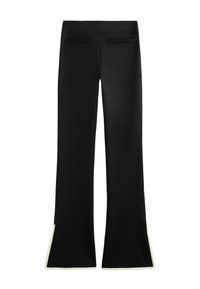 FLARED WITH CONTRASTING DETAIL - Hlače - black