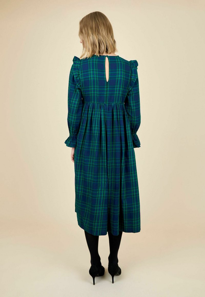 green plaid maternity dress Hunter Green Checkered Maternity Short Dress
