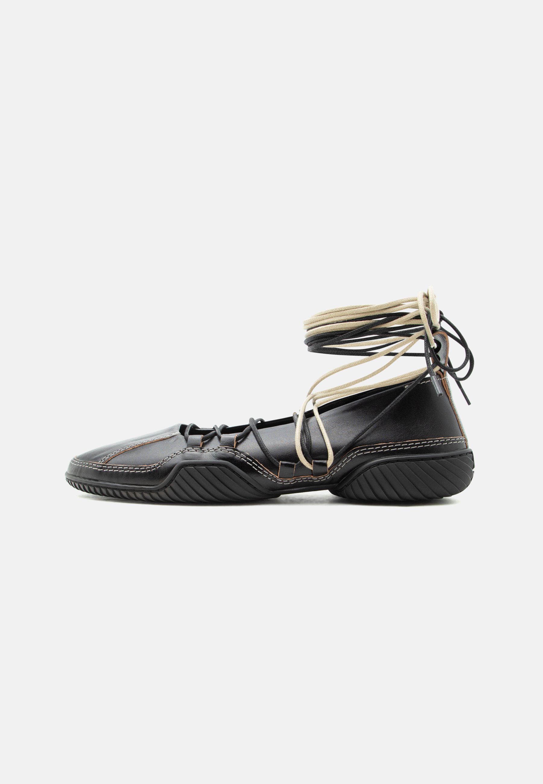 MIISTA NORBY LACE - Ankle strap ballet pumps - black - Zalando