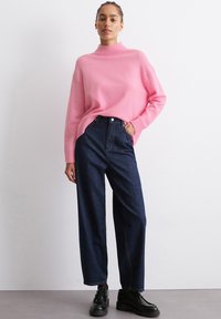Marc O'Polo DENIM MOCK NECK - Pulóver - light pink melange
