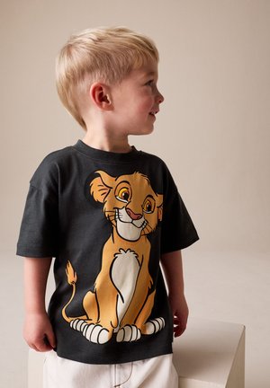 Next, REGULAR FIT - LION KING SHORT SLEEVE  - T-Shirt print - charcoal grey