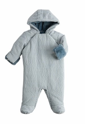 Marks & Spencer, GINGHAM FAUX FUR LINED PRAMSUIT (0-12 MTHS) UNISEX - Strampler - dark petrol