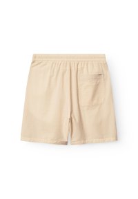 Beežid ujumispüksid elastse vöökoha, tekstureeritud kangaga ja paremal küljel asuva tagataskuga. Ruudukujuline lõige, kerge materjal.