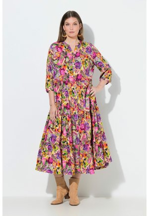 MIXED FLORAL PRINT 3/4 SLEEVE - Skjortekjole - summer berry