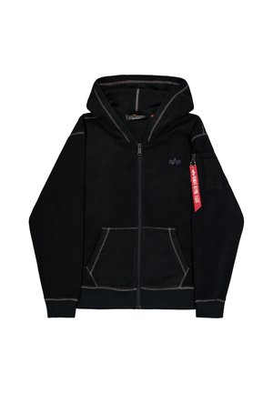 Alpha Industries, Felpa con zip - black