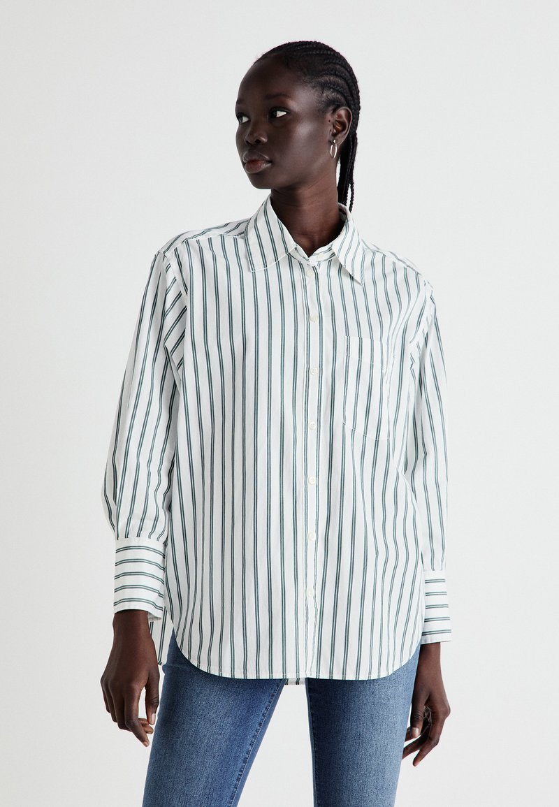 GAP BIG STRIPES BIG CUFF BIG COLLAR - Button-down blouse - green
