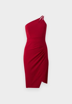 WAL G PETITE, VALENCIA CUT OUT ONE SHOULDER DRESS - Robe de soirée - scarlet red