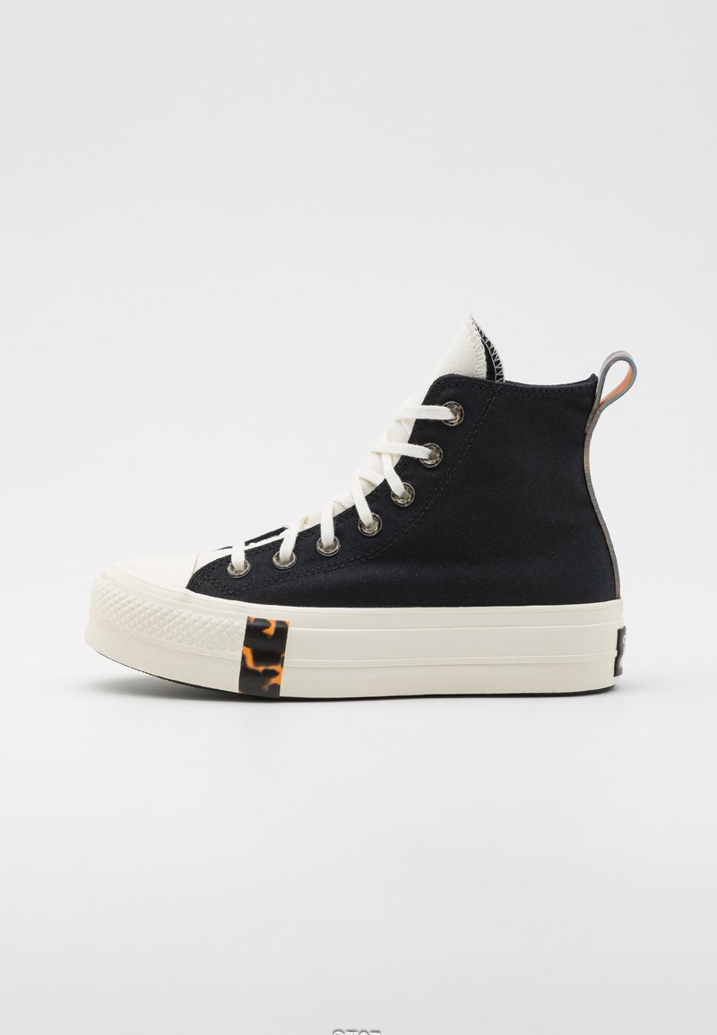 Converse CHUCK TAYLOR ALL STAR LIFT PLATFORM TORTOISE - Zapatillas altas - black/egret/tawny owl