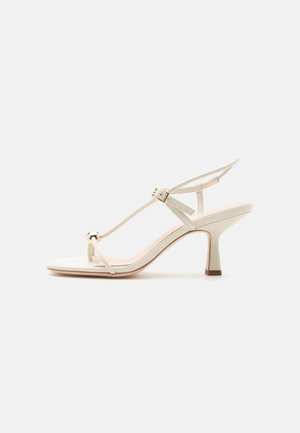 Loeffler Randall TRIANA STRAPPY MID HEEL WITH BALL - Σανδάλια τύπου T - white/champagne