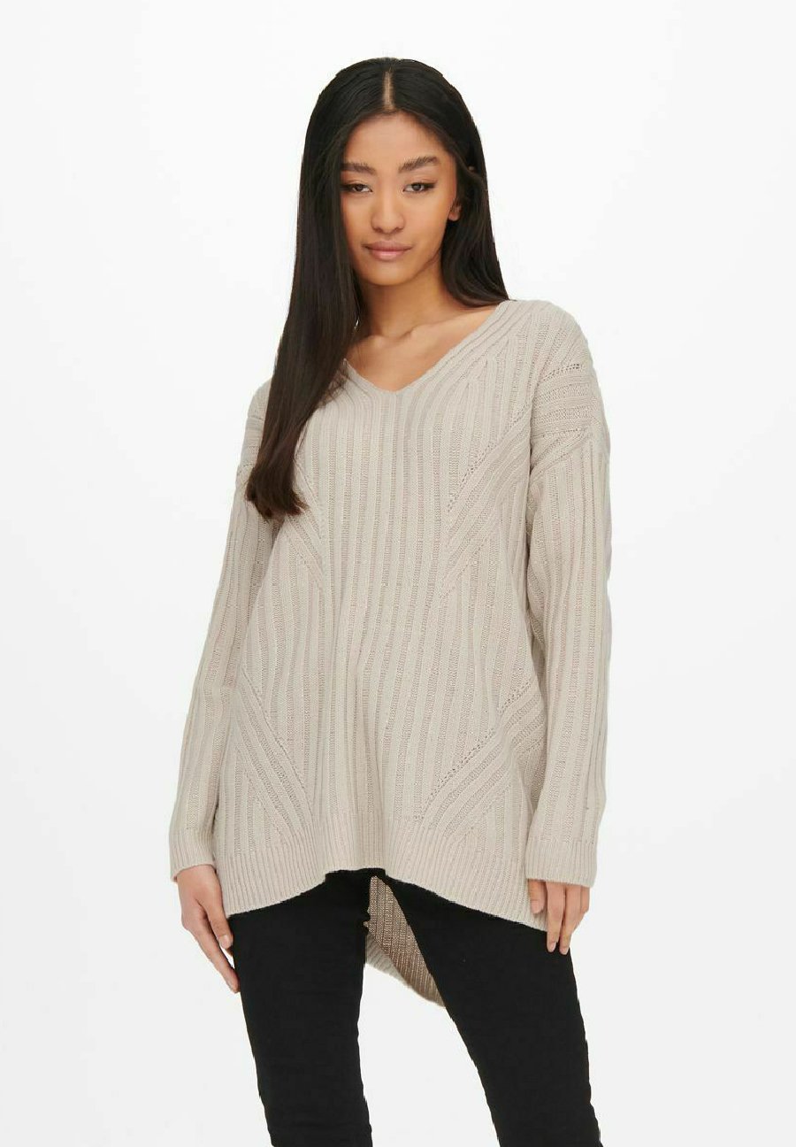 ONLY LANGER - Trui - pumice stone/graniet - Zalando.nl