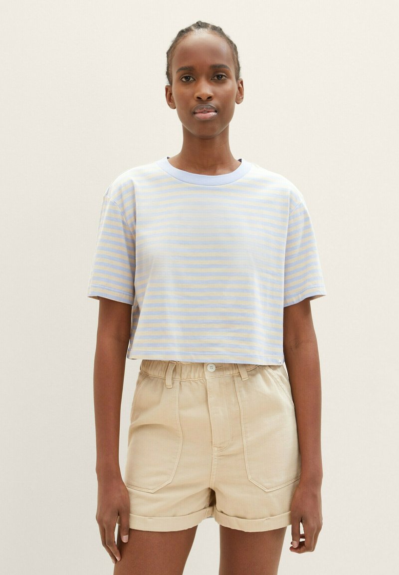 T-shirt Rayé Tom Tailor Denim – Cœur Brodé, Coupe Ample Et Doux, Pour Un Look Printanier Décontracté