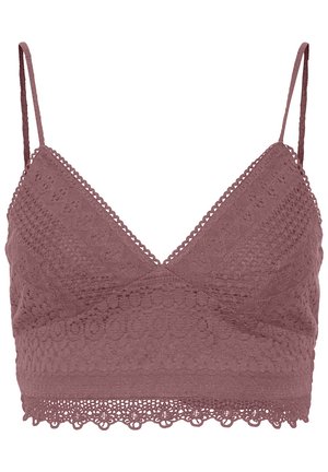 VMHONEY LACE V-NECK CROPPED TOP  - Topp - rose brown