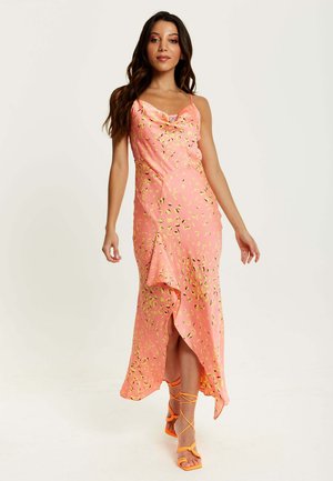 COWL NECK ABSTRACT ANIMAL PRINT IN  - Maxi dress - pink