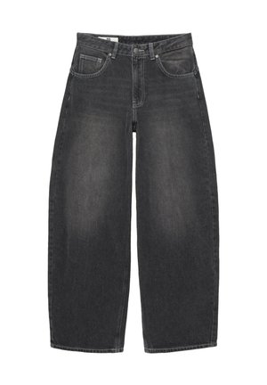 PULL&BEAR, HIGH-WAIST BALLOON FIT - JEANS - Jean baggy - black