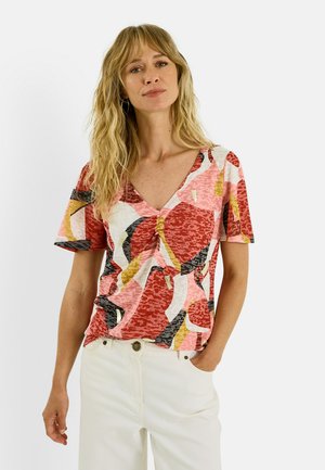 Grain de Malice, T-SHIRT IMPRIMÉ MANCHES VOLANTÉES - Camiseta estampada - rose
