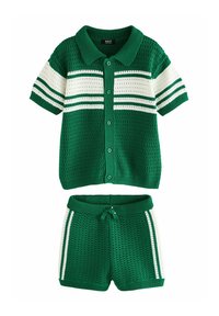 Next REGULAR FIT -  TEXTURED REVERE COLLAR SET - Šortky - green white